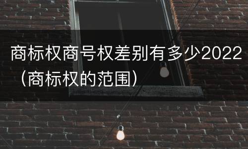 商标权商号权差别有多少2022（商标权的范围）