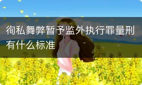 徇私舞弊暂予监外执行罪量刑有什么标准