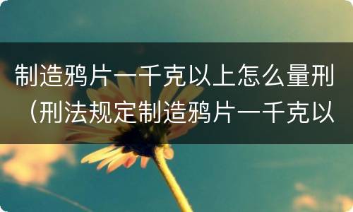 制造鸦片一千克以上怎么量刑（刑法规定制造鸦片一千克以上）