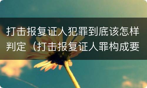 打击报复证人犯罪到底该怎样判定（打击报复证人罪构成要件）