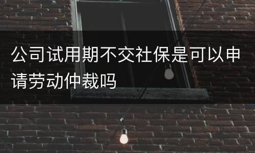 公司试用期不交社保是可以申请劳动仲裁吗