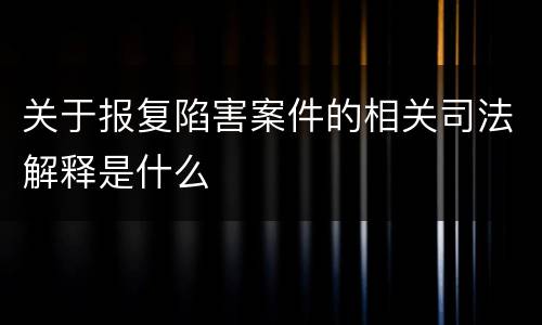 关于报复陷害案件的相关司法解释是什么