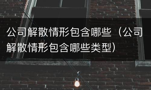 公司解散情形包含哪些（公司解散情形包含哪些类型）