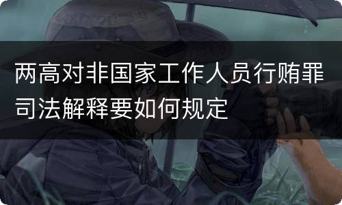 两高对非国家工作人员行贿罪司法解释要如何规定