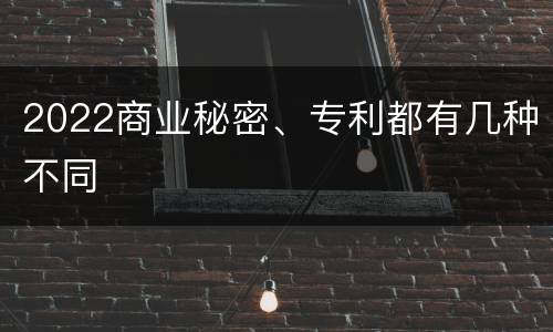 2022商业秘密、专利都有几种不同
