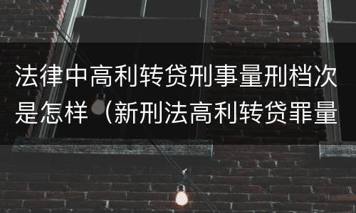 法律中高利转贷刑事量刑档次是怎样（新刑法高利转贷罪量刑标准）