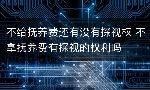 不给抚养费还有没有探视权 不拿抚养费有探视的权利吗