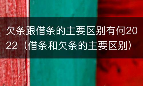 欠条跟借条的主要区别有何2022（借条和欠条的主要区别）
