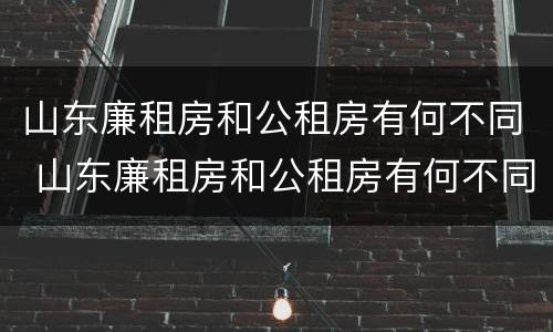 山东廉租房和公租房有何不同 山东廉租房和公租房有何不同点