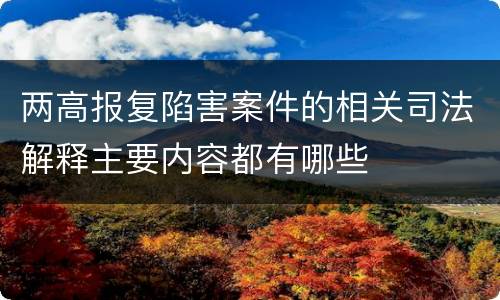 两高报复陷害案件的相关司法解释主要内容都有哪些