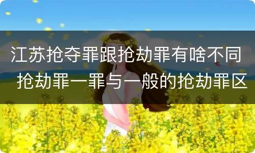 江苏抢夺罪跟抢劫罪有啥不同 抢劫罪一罪与一般的抢劫罪区别