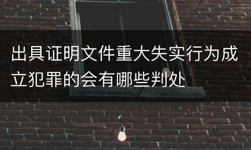 出具证明文件重大失实行为成立犯罪的会有哪些判处