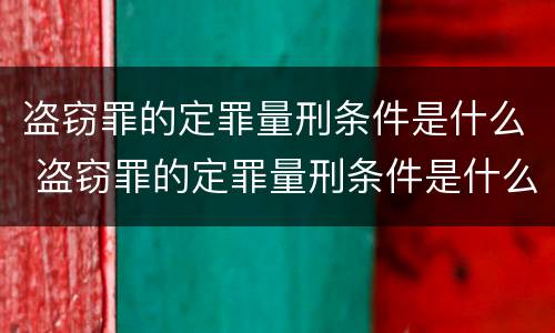 盗窃罪的定罪量刑条件是什么 盗窃罪的定罪量刑条件是什么意思