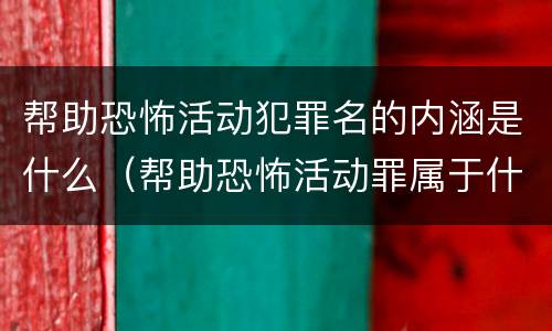 帮助恐怖活动犯罪名的内涵是什么（帮助恐怖活动罪属于什么罪名）