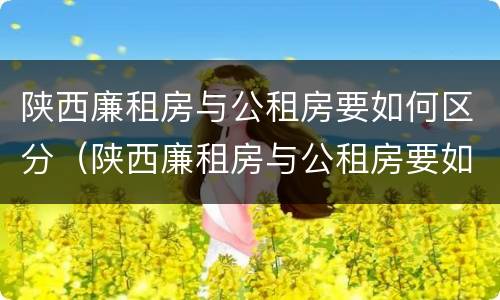 陕西廉租房与公租房要如何区分（陕西廉租房与公租房要如何区分呢）