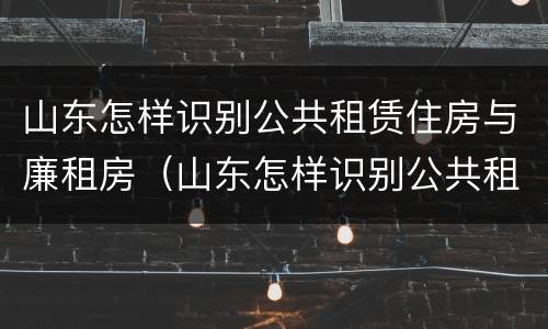 山东怎样识别公共租赁住房与廉租房（山东怎样识别公共租赁住房与廉租房呢）