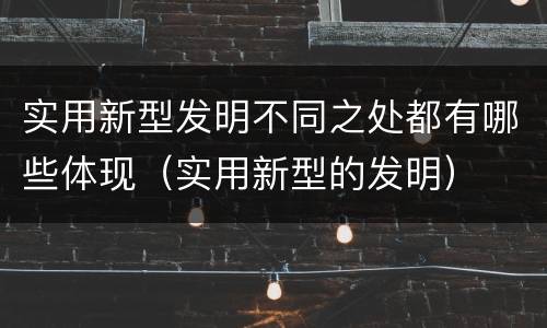 实用新型发明不同之处都有哪些体现（实用新型的发明）
