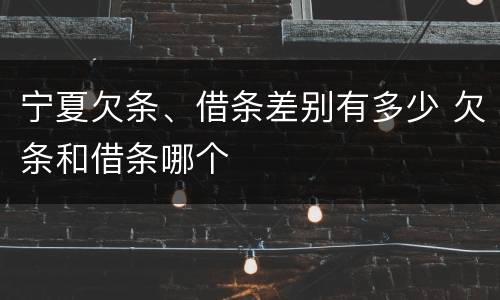 宁夏欠条、借条差别有多少 欠条和借条哪个