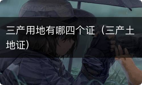 三产用地有哪四个证（三产土地证）