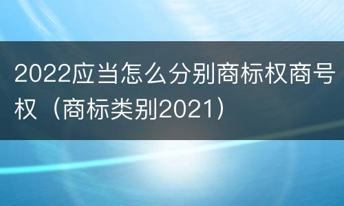 2022应当怎么分别商标权商号权（商标类别2021）