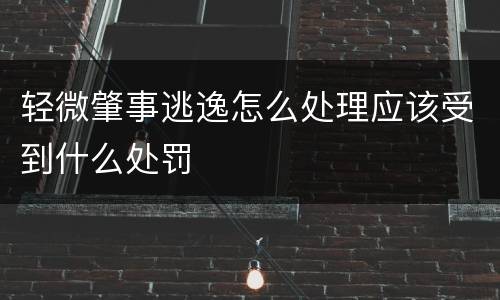 轻微肇事逃逸怎么处理应该受到什么处罚