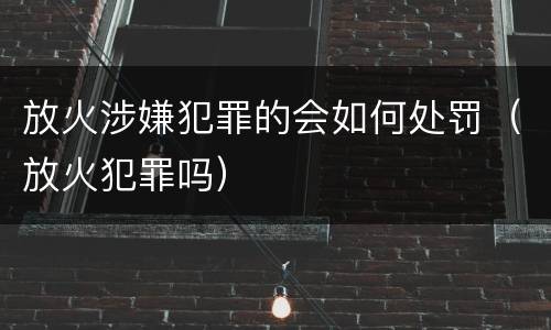 放火涉嫌犯罪的会如何处罚（放火犯罪吗）