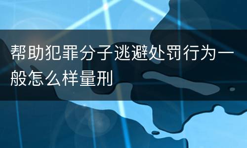 帮助犯罪分子逃避处罚行为一般怎么样量刑