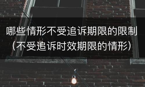 哪些情形不受追诉期限的限制（不受追诉时效期限的情形）