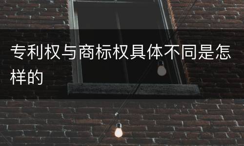 专利权与商标权具体不同是怎样的