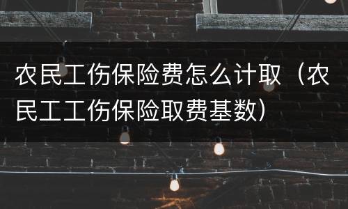 农民工伤保险费怎么计取（农民工工伤保险取费基数）