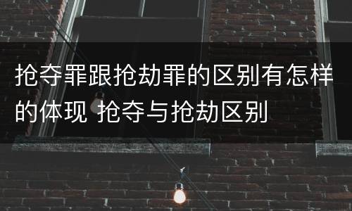 抢夺罪跟抢劫罪的区别有怎样的体现 抢夺与抢劫区别
