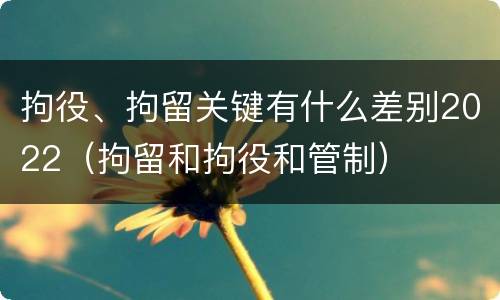 拘役、拘留关键有什么差别2022（拘留和拘役和管制）