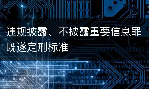 违规披露、不披露重要信息罪既遂定刑标准