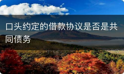 口头约定的借款协议是否是共同债务