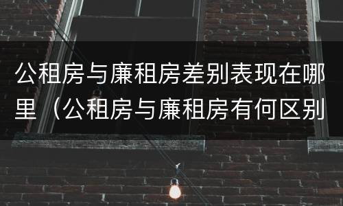 公租房与廉租房差别表现在哪里（公租房与廉租房有何区别）
