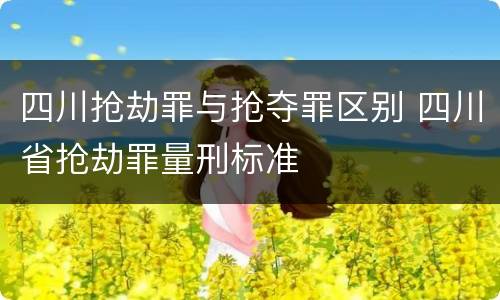四川抢劫罪与抢夺罪区别 四川省抢劫罪量刑标准