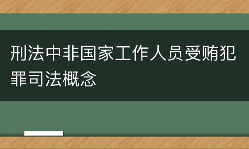 刑法中非国家工作人员受贿犯罪司法概念