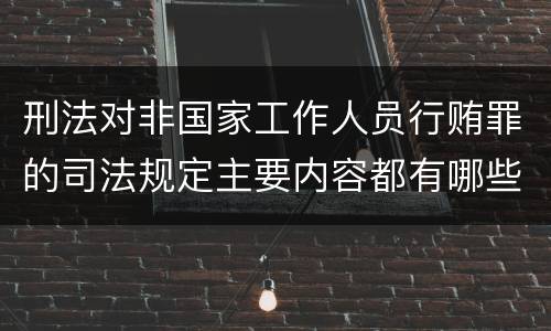 刑法对非国家工作人员行贿罪的司法规定主要内容都有哪些