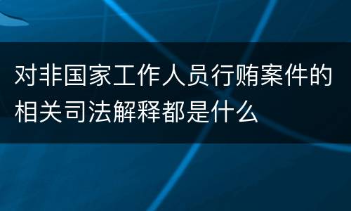 对非国家工作人员行贿案件的相关司法解释都是什么