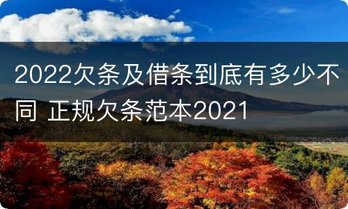 2022欠条及借条到底有多少不同 正规欠条范本2021
