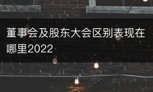 董事会及股东大会区别表现在哪里2022
