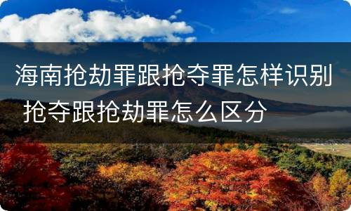 海南抢劫罪跟抢夺罪怎样识别 抢夺跟抢劫罪怎么区分