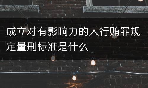 成立对有影响力的人行贿罪规定量刑标准是什么