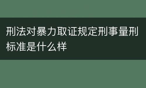 刑法对暴力取证规定刑事量刑标准是什么样