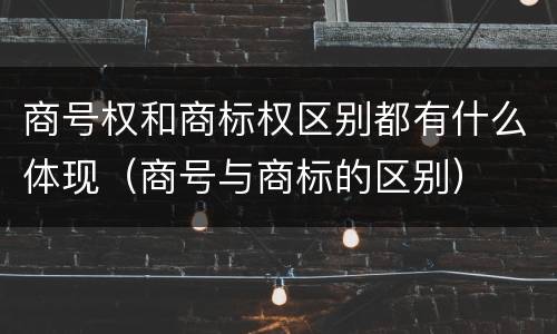 商号权和商标权区别都有什么体现（商号与商标的区别）