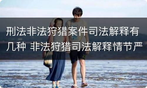 刑法非法狩猎案件司法解释有几种 非法狩猎司法解释情节严重