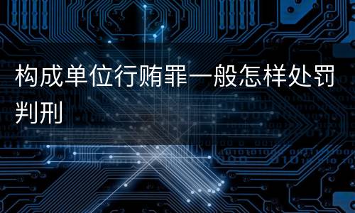 构成单位行贿罪一般怎样处罚判刑