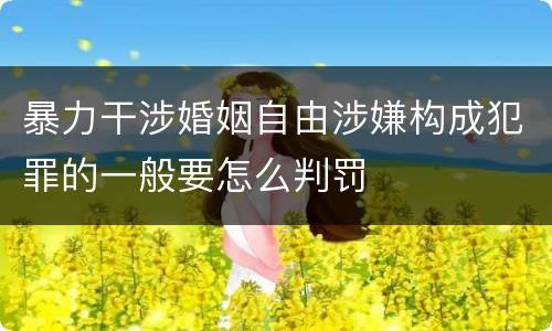 暴力干涉婚姻自由涉嫌构成犯罪的一般要怎么判罚
