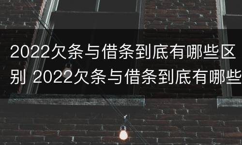 2022欠条与借条到底有哪些区别 2022欠条与借条到底有哪些区别呢