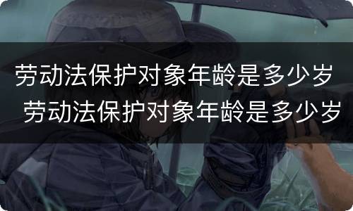 劳动法保护对象年龄是多少岁 劳动法保护对象年龄是多少岁以上